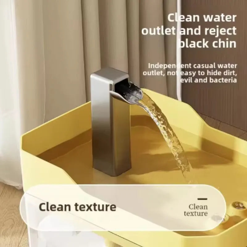 Clear Pet Water Fountain for Cats with Circulating Pump, Self-Cleaning Filter, and Overheat Safety